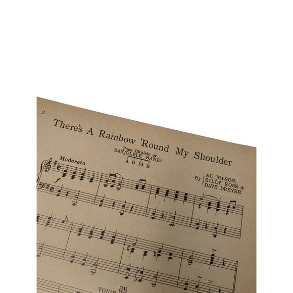 1928 Theres A Rainbow Round My Shoulder Piano Sheet Music Al Jolson - Picture 3 of 11